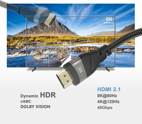 CABLE HDMI 8K / 3D / 3 METROS ENMALLADO FILTRO
