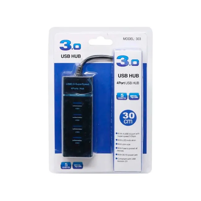 Hub USB 3.0 - 4 Puertos Alta Velocidad