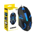 Mouse Gamer T-Wolf V1 negro óptico ambidiestro USB 1200 DPI luces