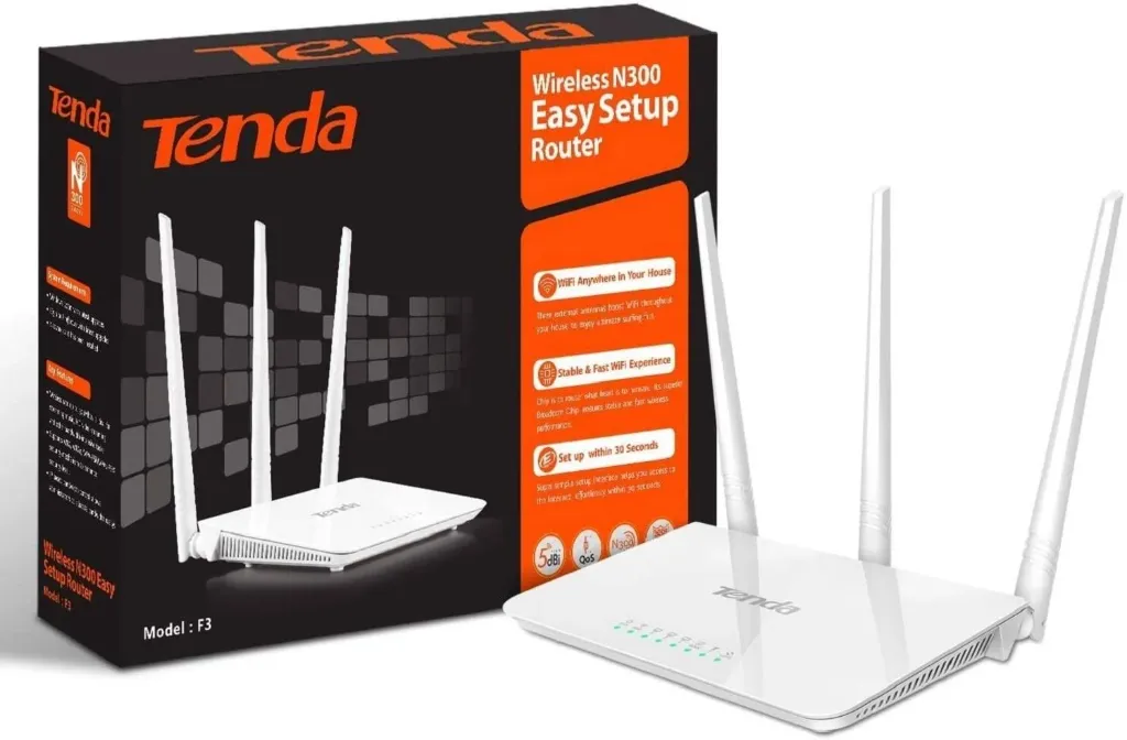 REPETIDOR Y ROUTER WIFI 3 ANTENAS TENDA F3