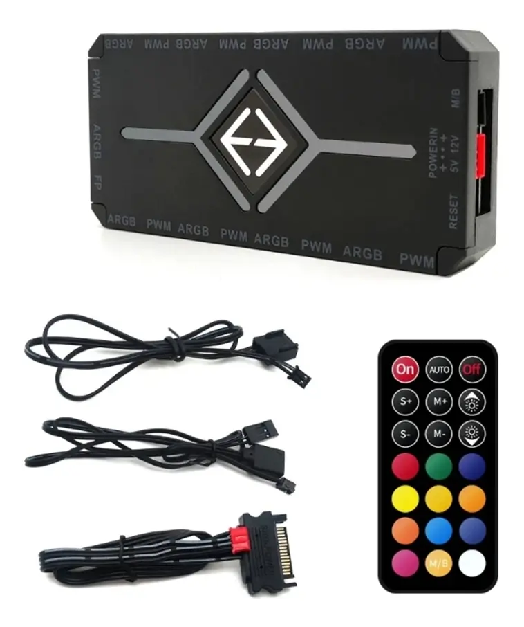 Controlador ARJB -RGB Hub De Ventilador Remoto Inalámbrico (2conectores)