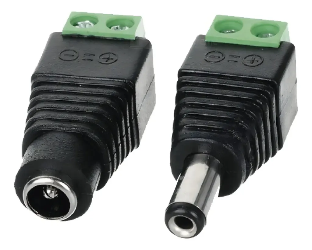 Conector Dc Jack Bornera Cctv Par Hembra-macho