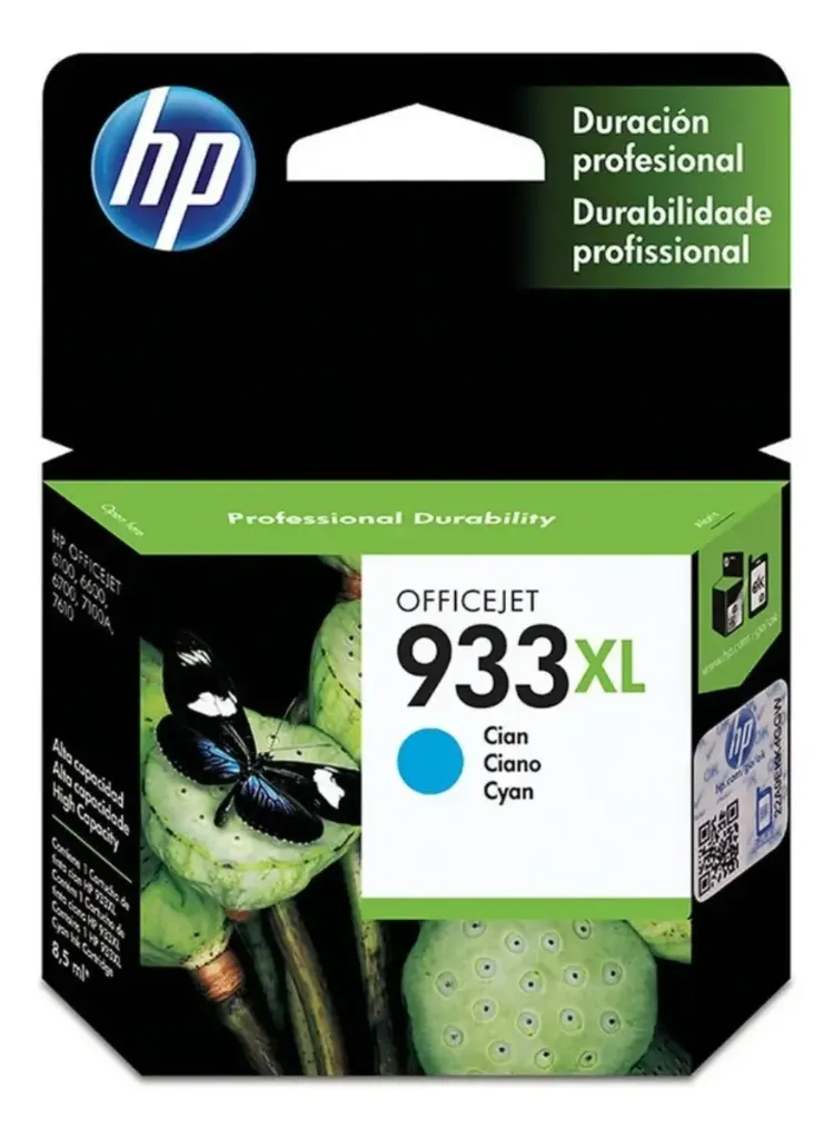 Cartucho original de Tinta HP 933 XL cyan
